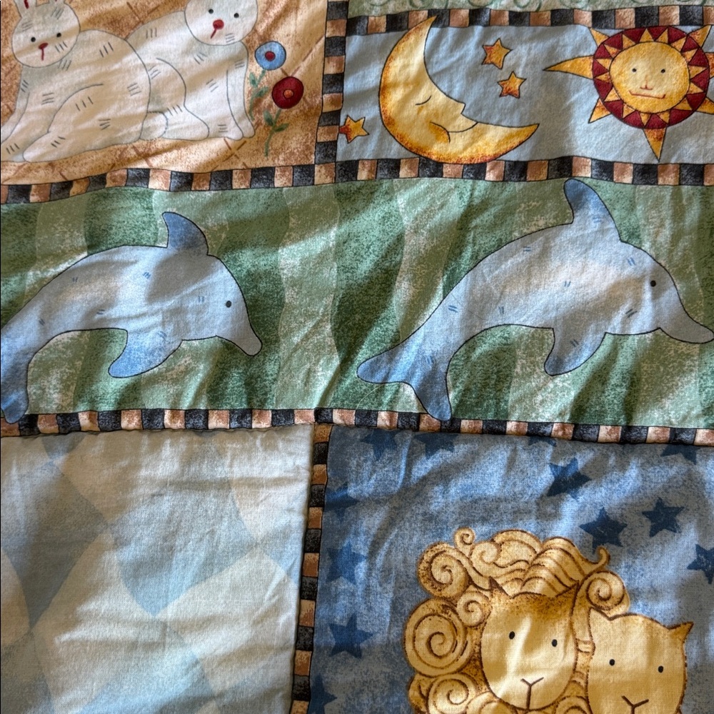 Vintage Noah’s Ark Baby bed comforter quilt - Picture 6 of 9